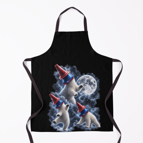 Item preview, Funny Surreal Polar Bears With Traffic Cones Moon Humor Art designed and sold by elderberry.