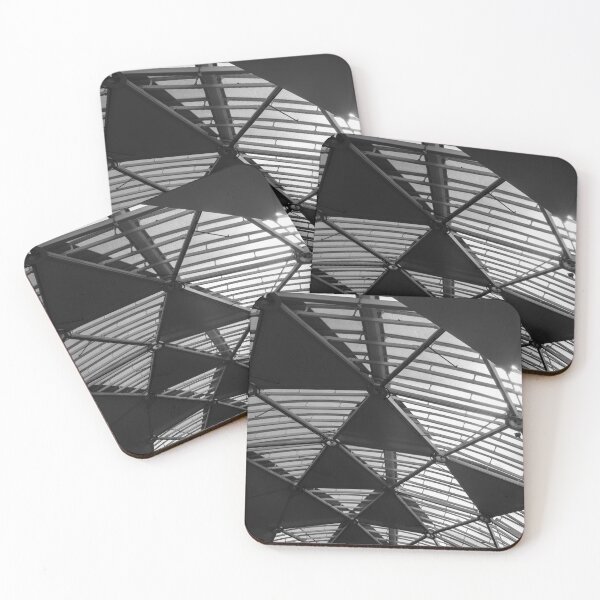 Item preview, Geometric Glass Roof And Metal Ceiling Structure In Modern Black And White Architectural Detail designed and sold by Nmallia.