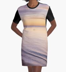 Sunset Paddle Graphic T-Shirt Dress