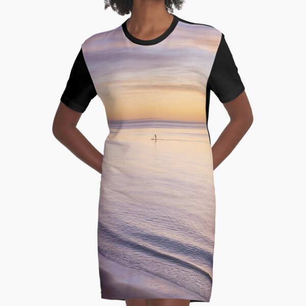 Sunset Paddle Graphic T-Shirt Dress
