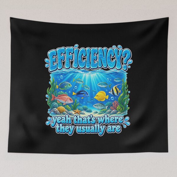 Item preview, Funny Efficiency Fish In Sea Dad Joke Pun Art designed and sold by elderberry.