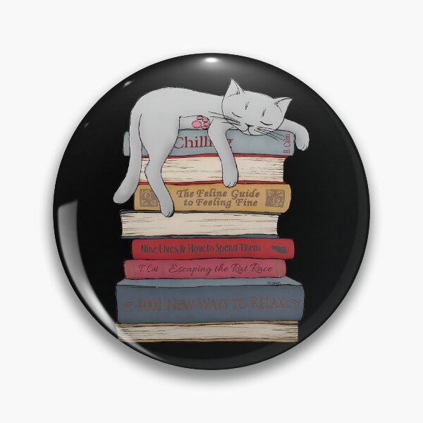 Item preview, Sleeping Cat Book Stack Poster designed and sold by Fresh2Move.