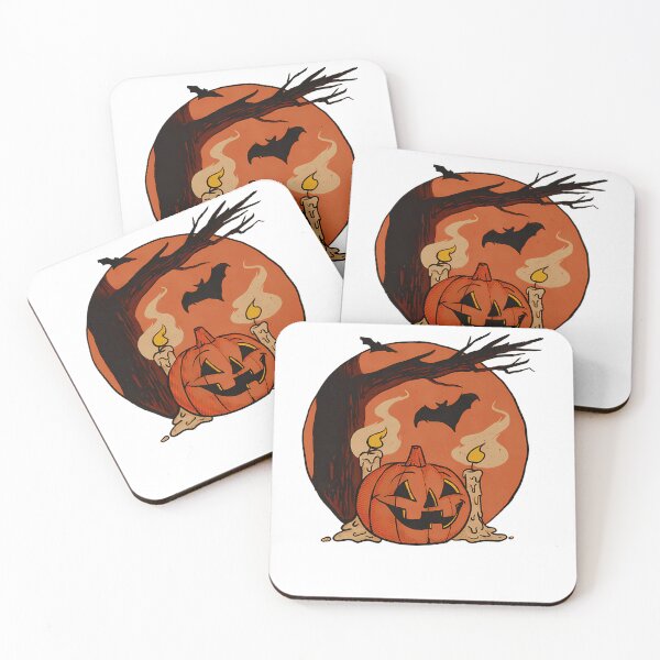 Item preview, Glowing Pumpkin Moon Bats Poster designed and sold by Fresh2Move.