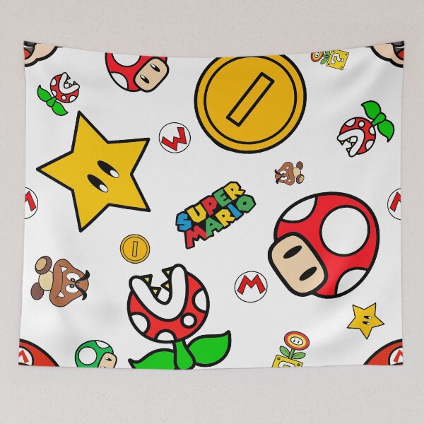 Item preview, Retro Gaming Pattern – Super Mario designed and sold by Shiningsticker8.