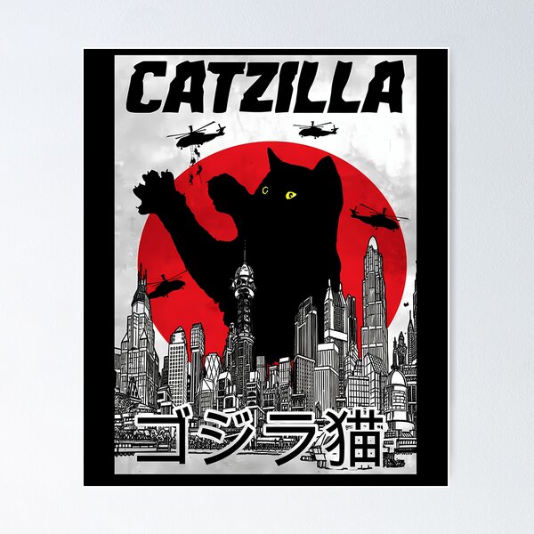Item preview, Giant Black Cat City Attack Poster designed and sold by Fresh2Move.