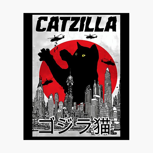Item preview, Giant Black Cat City Attack Poster designed and sold by Fresh2Move.