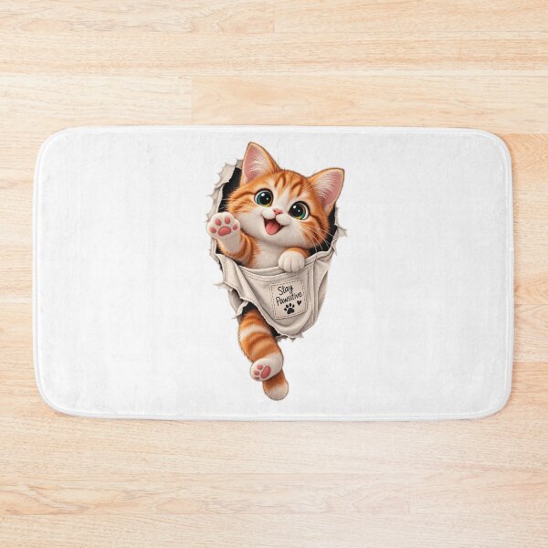 Item preview, Stay Pawsitive | Cute Cat Pocket T-Shirt designed and sold by ✨ Daily Vibe Studio ✨.