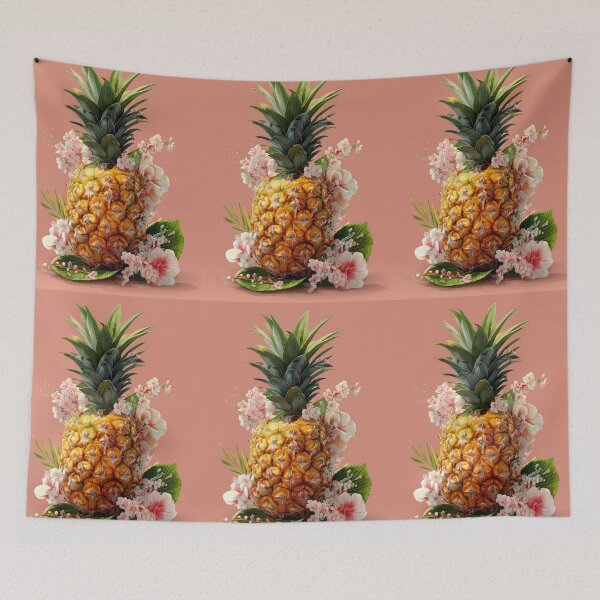 Item preview, Pineapple Tropical Fruits and Flowers designed and sold by Grafititee.