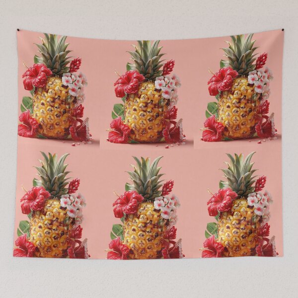 Item preview, Pineapple Tropical Fruits and Flowers designed and sold by Grafititee.