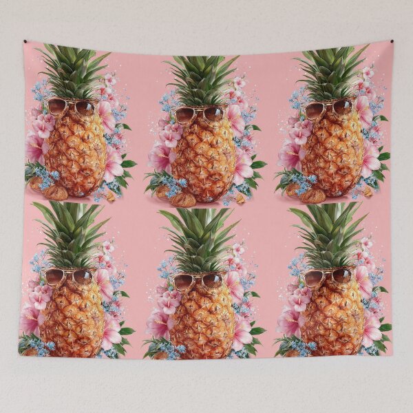Item preview, Pineapple Tropical Fruits and Flowers designed and sold by Grafititee.