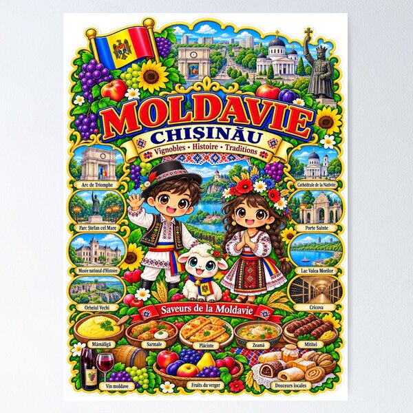 Artikelvorschau, Moldawien Chișinău – Kawaii-Reise, moldauische Traditionen und Aromen Moldawiens entworfen und verkauft von Cifi64.