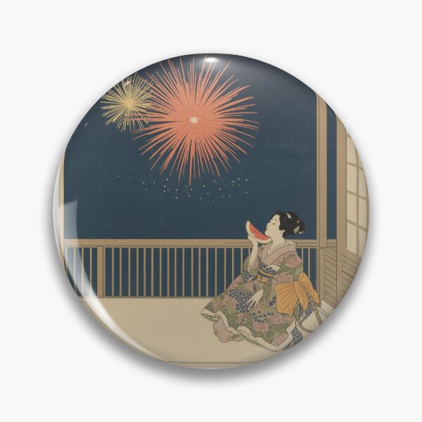 Item preview, Ukiyo-e Fireworks & Watermelon - Summer Evening designed and sold by derideriworks.