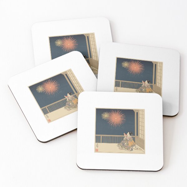 Item preview, Ukiyo-e Fireworks & Watermelon - Summer Evening designed and sold by derideriworks.