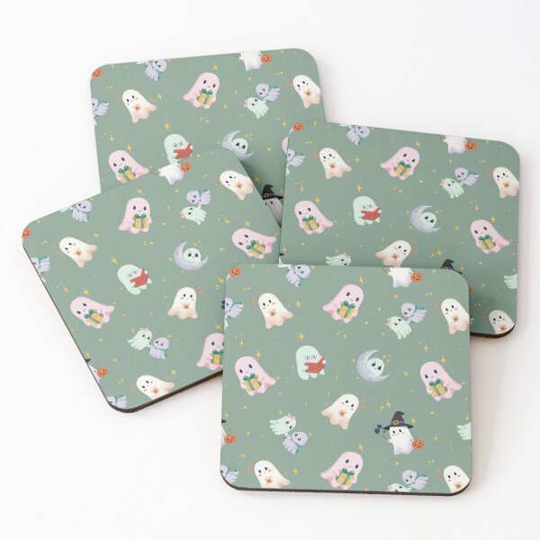 Item preview, Cute Cozy Ghosts Seamless Pattern | Cute Halloween Pastel Pattern designed and sold by StoriesInGrain.