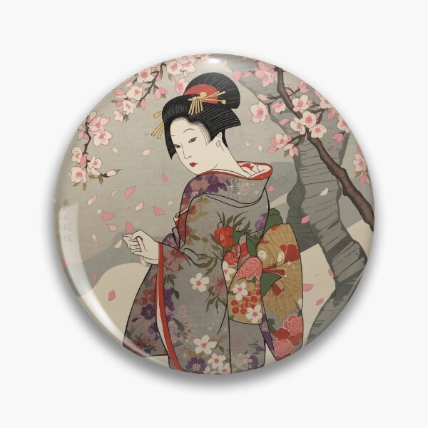 Item preview, Ukiyo-e Maiko Under Cherry Blossoms | Traditional Japanese Woodblock Print Art designed and sold by derideriworks.
