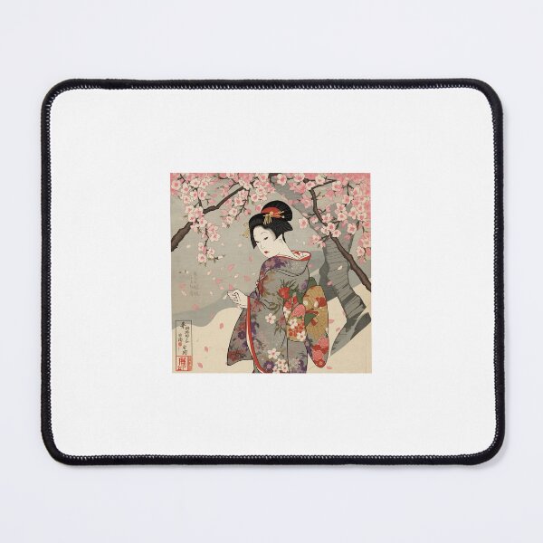 Item preview, Ukiyo-e Maiko Under Cherry Blossoms | Traditional Japanese Woodblock Print Art designed and sold by derideriworks.