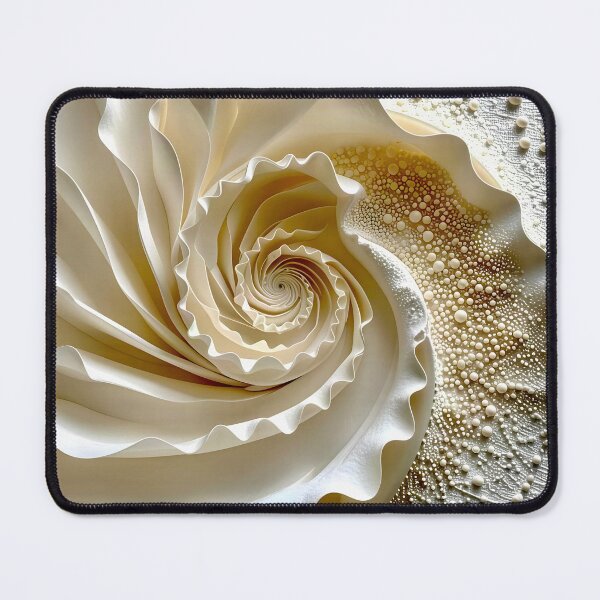Item preview, Intricate Abstract Spiral Design in Ivory and White designed and sold by Vicky Brago-Mitchell®.