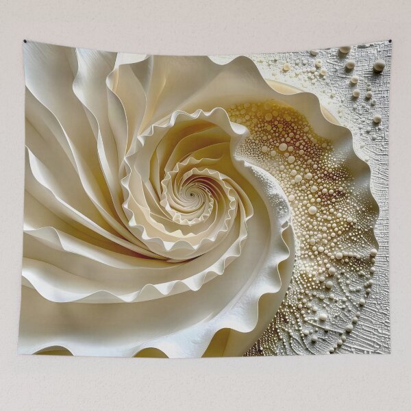 Item preview, Intricate Abstract Spiral Design in Ivory and White designed and sold by Vicky Brago-Mitchell®.