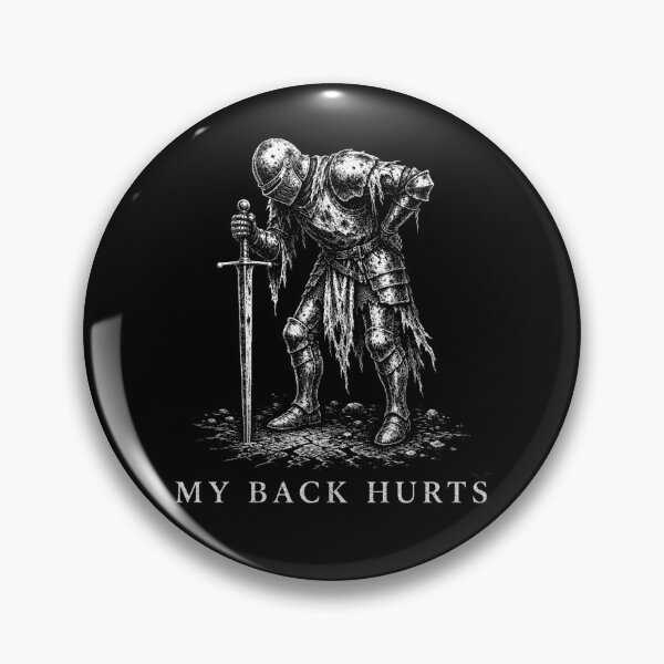 Item preview, Vintage My Back Hurts Knight Funny Dark Fantasy Ironic Meme designed and sold by MidzzSky.