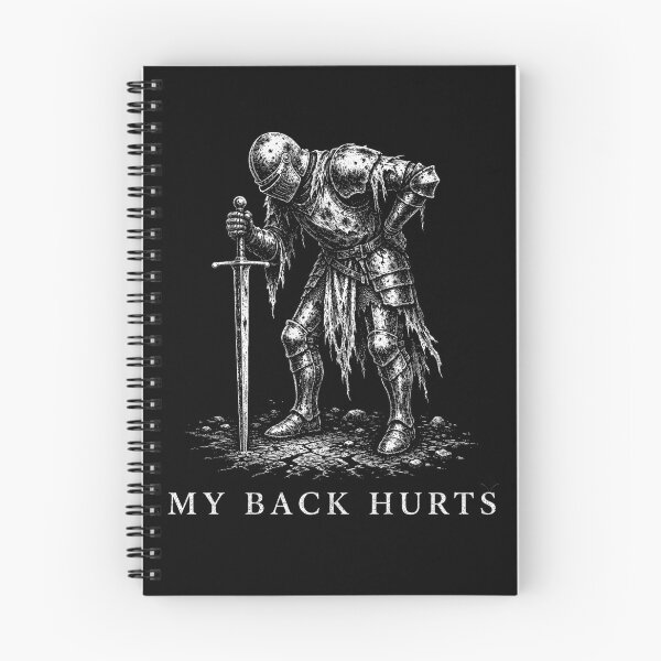 Item preview, Vintage My Back Hurts Knight Funny Dark Fantasy Ironic Meme designed and sold by MidzzSky.