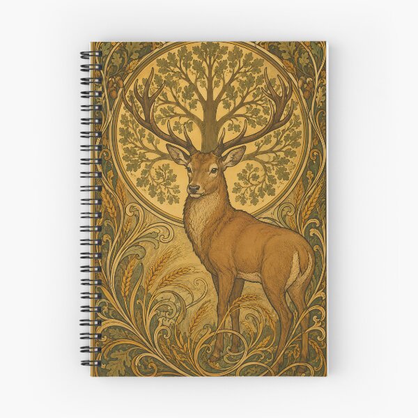 Item preview, Art Nouveau Stag Oak Forest Panel designed and sold by kuradoshanon.