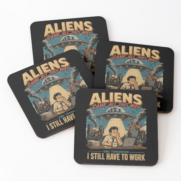Item preview, Alien Invasion Office Worker Humor designed and sold by ANALOG MISCHIEF.