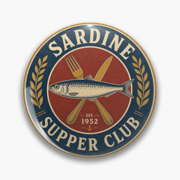 Item preview, Sardine Supper Club Retro Emblem designed and sold by BoosterShop.