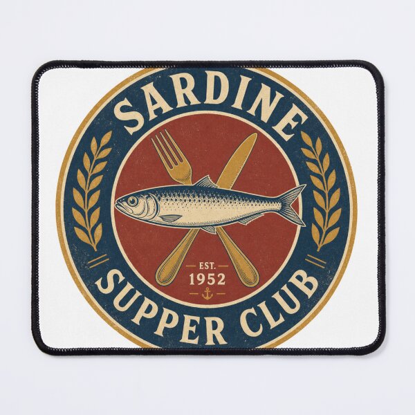 Item preview, Sardine Supper Club Retro Emblem designed and sold by BoosterShop.