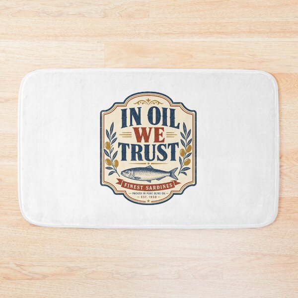 Item preview, In Oil We Trust Vintage Sardines Label designed and sold by BoosterShop.