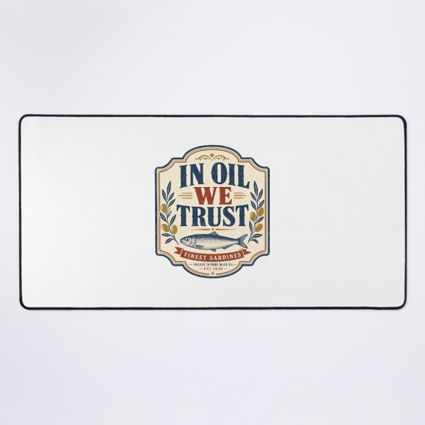 Item preview, In Oil We Trust Vintage Sardines Label designed and sold by BoosterShop.