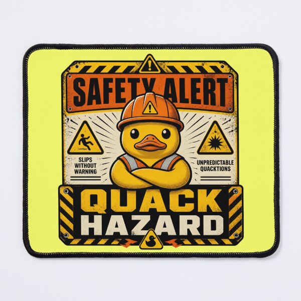 Item preview, Safety Alert: Quack Hazard – Funny Yellow Duck designed and sold by Cavalier-org.
