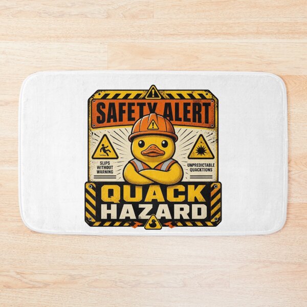 Item preview, Safety Alert: Quack Hazard – Funny Yellow Duck designed and sold by Cavalier-org.