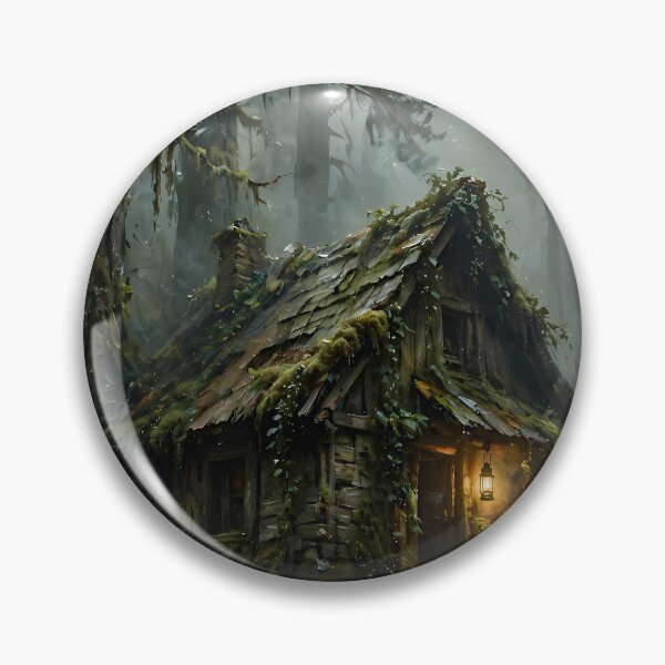Item preview, Enchanted Forest Cabin at Twilight | Mystical Woodland Cottage Fantasy designed and sold by cr6zym1nd.