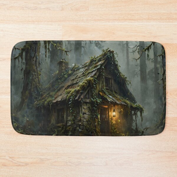 Item preview, Enchanted Forest Cabin at Twilight | Mystical Woodland Cottage Fantasy designed and sold by cr6zym1nd.