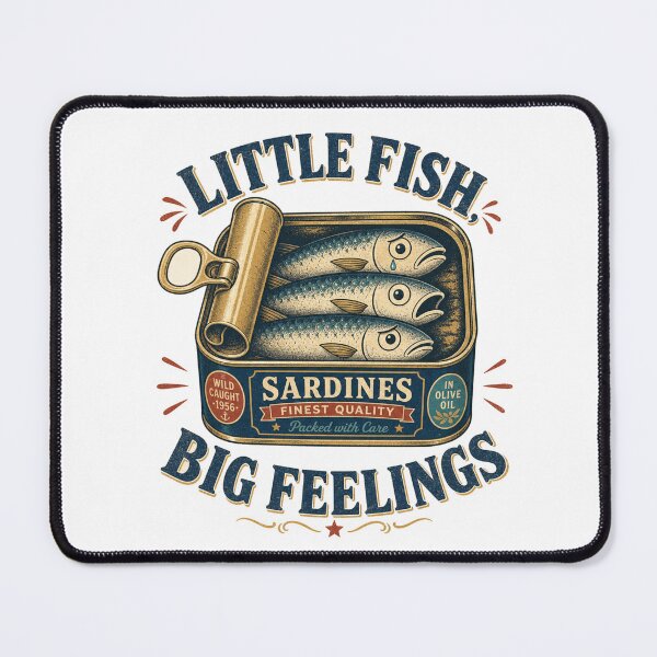 Item preview, Little Fish Big Feelings Sardines Tin designed and sold by BoosterShop.