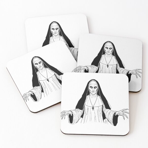 Item preview, Scary demonic nun vector illustration isolated on white background, dark horror concept art designed and sold by Manyart13031992.