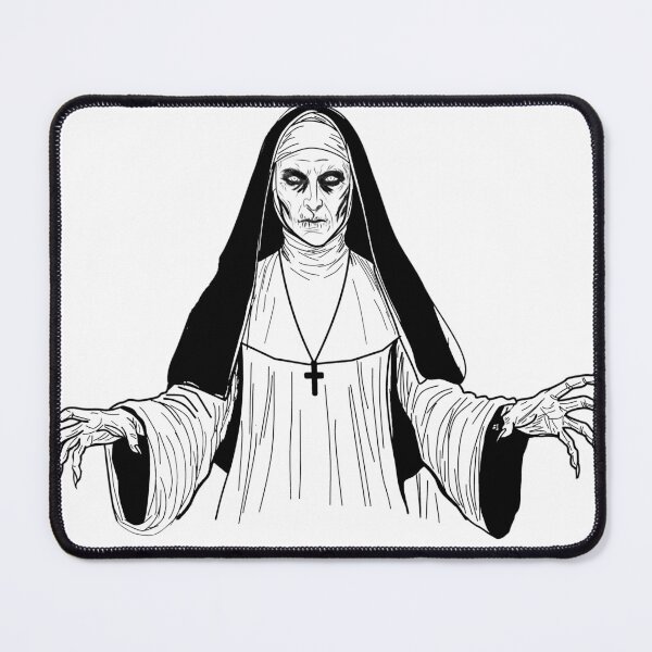 Item preview, Scary demonic nun vector illustration isolated on white background, dark horror concept art designed and sold by Manyart13031992.