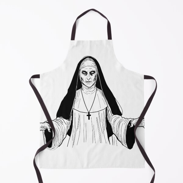 Item preview, Scary demonic nun vector illustration isolated on white background, dark horror concept art designed and sold by Manyart13031992.