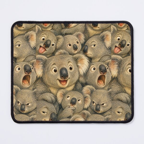 Item preview, Funny Koala Portrait Pattern - Wildlife Illustration Whimsical Style designed and sold by merchxwear.