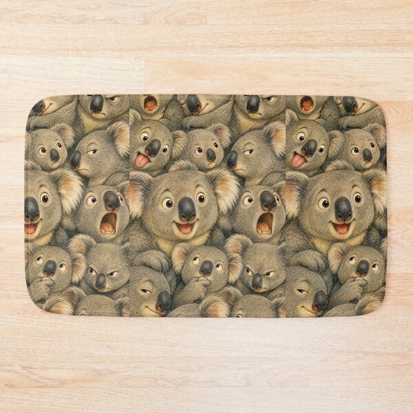 Item preview, Funny Koala Portrait Pattern - Wildlife Illustration Whimsical Style designed and sold by merchxwear.