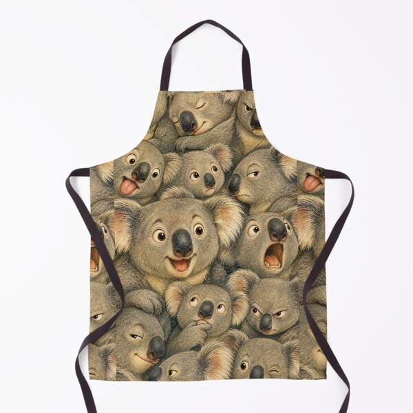 Item preview, Funny Koala Portrait Pattern - Wildlife Illustration Whimsical Style designed and sold by merchxwear.