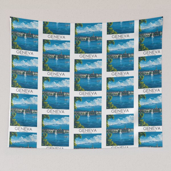 Item preview, A Pop Art Travel Print Of Geneva - Switzerland designed and sold by OnJaysWingss.