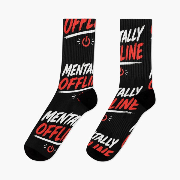 Item preview, Mentally Offline – Funny Introvert Social Battery Quote designed and sold by Abidel.