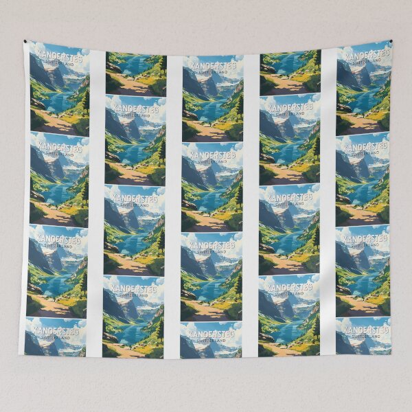 Item preview, Kandersteg Switzerland Travel Art Vintage designed and sold by OnJaysWingss.