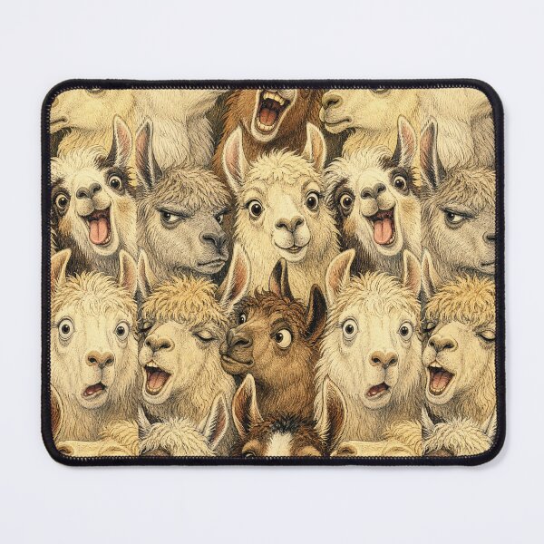 Item preview, Funny Llama Face Collage - Llama Portraits Vintage Animal Illustration designed and sold by merchxwear.