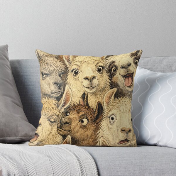 Item preview, Funny Llama Face Collage - Llama Portraits Vintage Animal Illustration designed and sold by merchxwear.