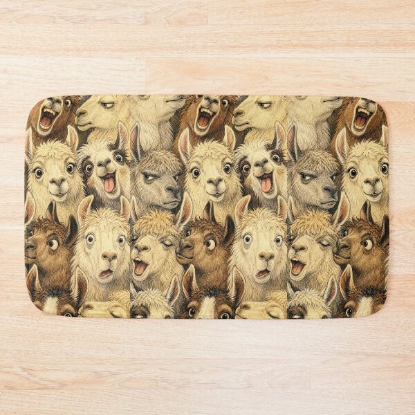 Item preview, Funny Llama Face Collage - Llama Portraits Vintage Animal Illustration designed and sold by merchxwear.