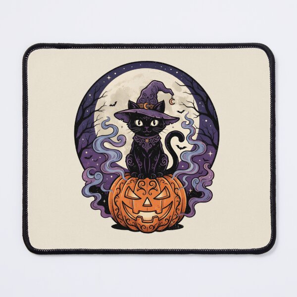 Item preview, Midnight Witch Cat on Pumpkin Halloween T-Shirt  Cute Black Cat Witch Graphic Tee designed and sold by ZyxDes.