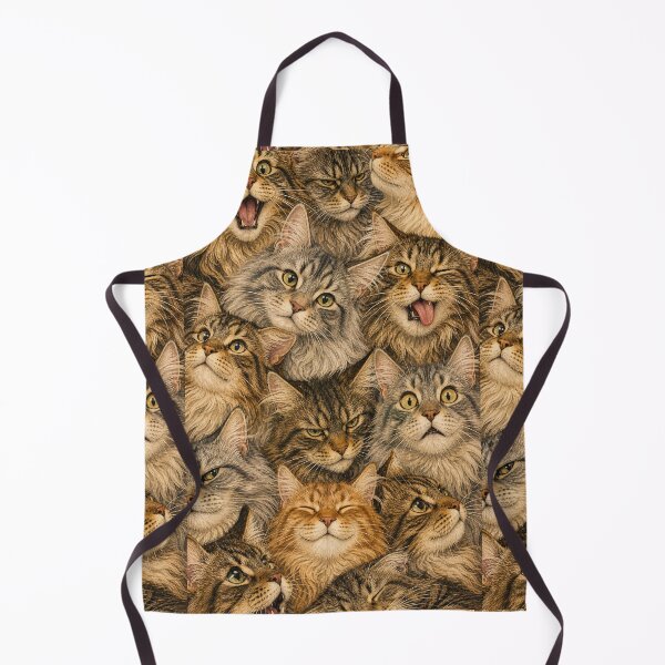 Item preview, Funny Maine Coon Cat Portrait - Cute Fluffy Cat Illustration designed and sold by merchxwear.