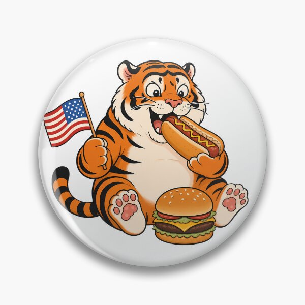 Item preview, Chubby Tiger 4th of July Hot Dog Burger designed and sold by aigcx.